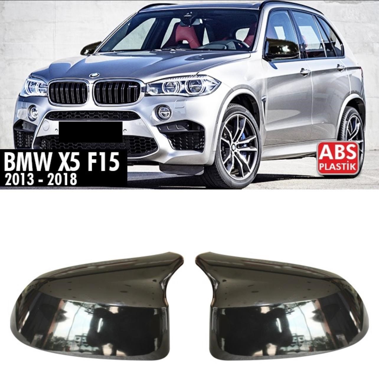 BMW X5 F15 2013-2018 Yarasa Ayna Kapağı - Parlak Siyah ABS PLASTİK