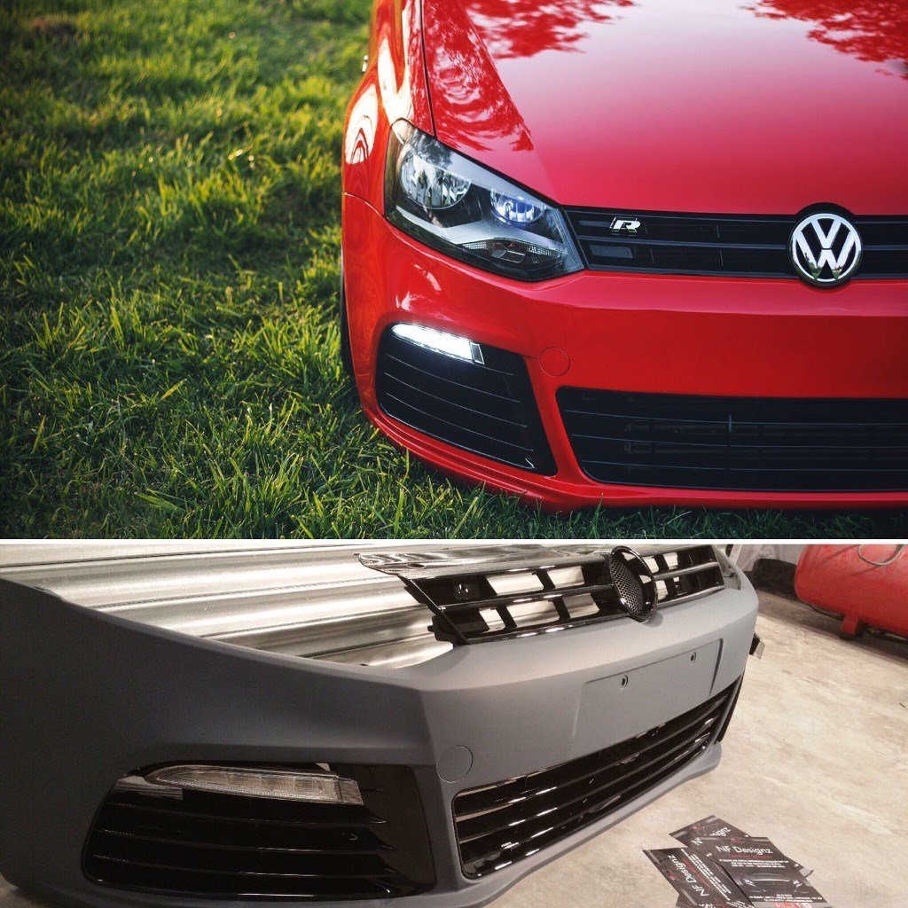 VW POLO 6R 2009-2017 PLASTİK R ÖN TAMPON VE PANJUR SETİ