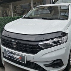 Dacia Sandero 2021+ Kaput Rüzgarlığı, Süper Kalite Piano Black, Kaput Ön Koruyucu Plastik ABS Siyah