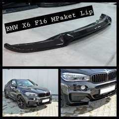 BMW X6 F16 Tampon Ön Ek, Parlak Siyah, ABS Plastik,F16 Lip