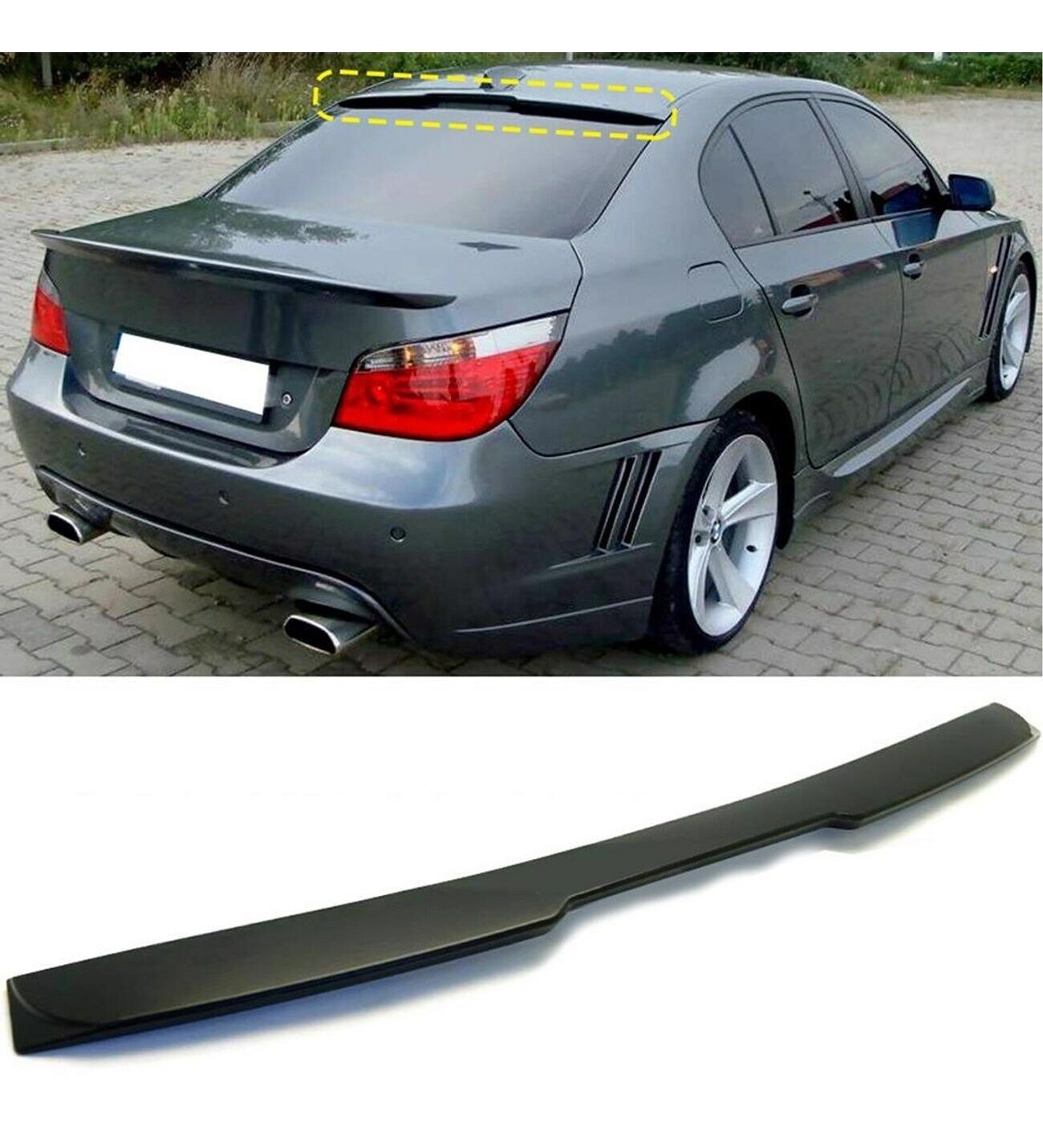 BMW 5 Serisi E60 Cam Üstü Spoiler, Fiber Boyasız