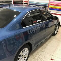 VW Jetta MK6 Kromlu Cam Rüzgarlığı, 2011 2017, 4 Parça Krom Şeritli