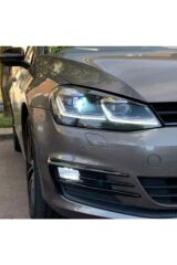 VW Golf 7 Sis Farı Çerçevesi Piano Black 2012 2016 Normal Tampon Uyumlu, Parlak Siyah Boyalı