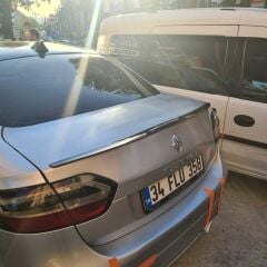 Renault Fluence M4 Spoyler, Kauçuk Esnek PVC Malzeme, Parlak Siyah Piano Black