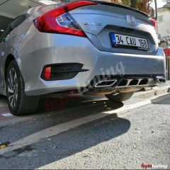 Honda Civic FC5 AMG Tip Difüzör, Piano Black Boyalı, Parlak Siyah