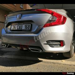 Honda Civic FC5 AMG Tip Difüzör, Piano Black Boyalı, Parlak Siyah