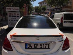 Mercedes C180 C200 C220 Arka Bagaj Üstü Spoiler, Boyasız ABS Plastik İthal