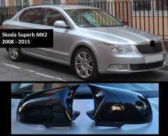 Skoda Superb MK Batman Yarasa Ayna Kapağı, Parlak Siyah ABS plastik